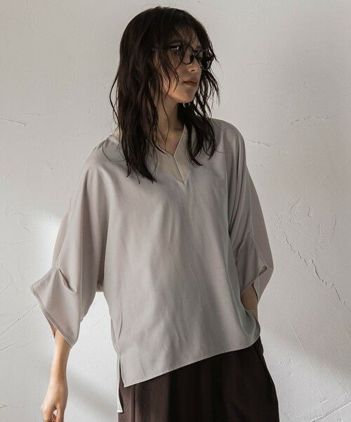 MAYSON GREY / メイソングレイ シャツ・ブラウス | シャンブレーワイドスリーブVネックブラウス | 詳細19