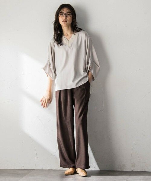 MAYSON GREY / メイソングレイ シャツ・ブラウス | シャンブレーワイドスリーブVネックブラウス | 詳細14