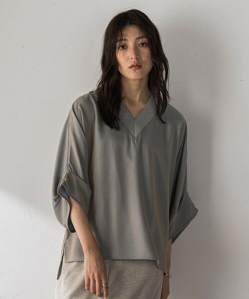 MAYSON GREY / メイソングレイ シャツ・ブラウス | シャンブレーワイドスリーブVネックブラウス | 詳細25