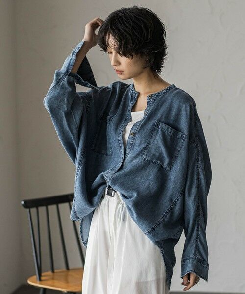 MAYSON GREY / メイソングレイ シャツ・ブラウス | ゆれるデニムドルマンシャツ | 詳細1