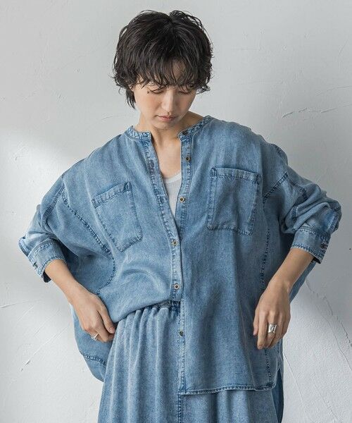 MAYSON GREY / メイソングレイ シャツ・ブラウス | ゆれるデニムドルマンシャツ | 詳細10
