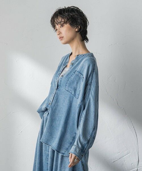 MAYSON GREY / メイソングレイ シャツ・ブラウス | ゆれるデニムドルマンシャツ | 詳細11
