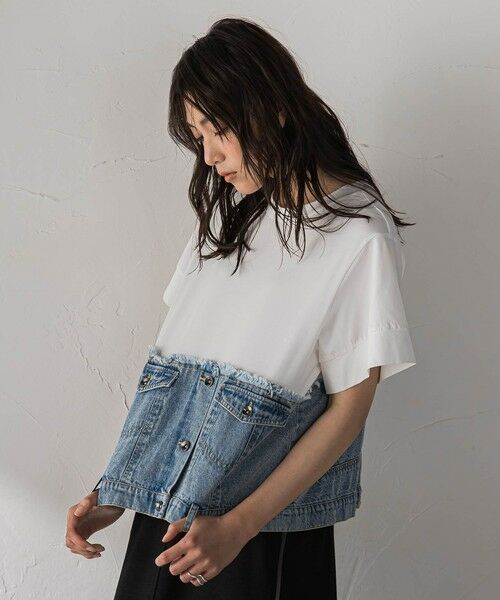 MAYSON GREY / メイソングレイ カットソー | デニムドッキングTシャツ | 詳細2