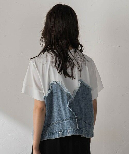 MAYSON GREY / メイソングレイ カットソー | デニムドッキングTシャツ | 詳細3