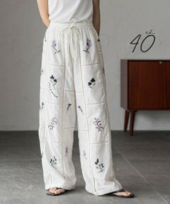 MAYSON GREY / メイソングレイ その他パンツ | 【40周年限定】パッチワーク刺繍イージーワイドパンツ