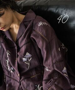 MAYSON GREY / メイソングレイ シャツ・ブラウス | 【40周年限定】パッチワーク刺繍オープンカラーシャツ