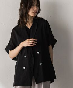 MAYSON GREY / メイソングレイ テーラードジャケット | 強撚気流ダブルブレスト半袖ジャケット