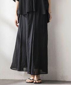 MAYSON GREY / メイソングレイ ミニ・ひざ丈スカート | 麻調シアーセミフレアスカート