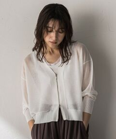 MAYSON GREY / メイソングレイ カーディガン・ボレロ | Vネックジップガーターニットカーディガン