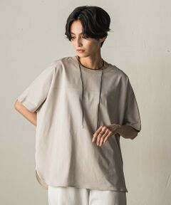 MAYSON GREY / メイソングレイ カットソー | ドライコットン5分袖BACK釦ドッキングプルオーバー
