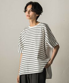 MAYSON GREY / メイソングレイ カットソー | ドライコットン5分袖BACK釦ドッキングプルオーバー