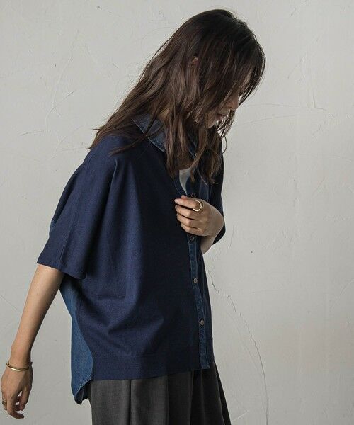 MAYSON GREY / メイソングレイ カーディガン・ボレロ | デニムレイヤード風ドルマンニットカーディガン | 詳細2