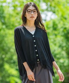 MAYSON GREY / メイソングレイ カーディガン・ボレロ | 裾レースサラサラシアーカーディガン