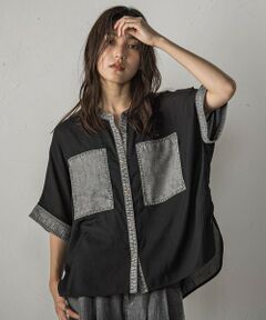 MAYSON GREY / メイソングレイ シャツ・ブラウス | デニムドッキングシアーシャツ