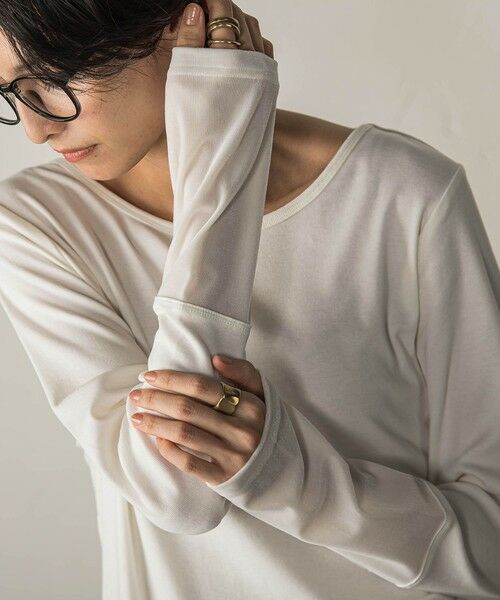 MAYSON GREY / メイソングレイ カットソー | ベロアカフスロングTシャツ（オフホワイト）