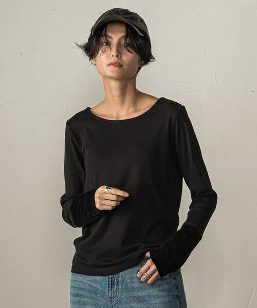 MAYSON GREY / メイソングレイ カットソー | ベロアカフスロングTシャツ | 詳細16