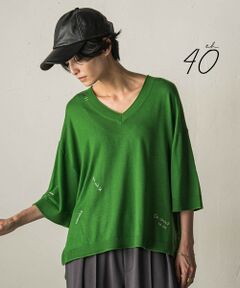 MAYSON GREY / メイソングレイ ニット・セーター | 【40周年限定】メッセージ刺繍Vネックニットプルオーバー
