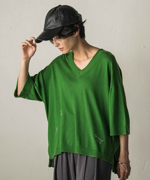 MAYSON GREY / メイソングレイ ニット・セーター | 【40周年限定】メッセージ刺繍Vネックニットプルオーバー | 詳細3