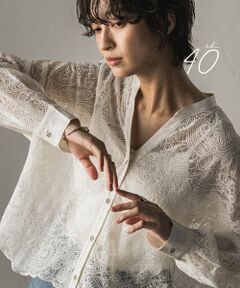 MAYSON GREY / メイソングレイ シャツ・ブラウス | 【40周年限定】ペイズリーレースクロップドシャツ