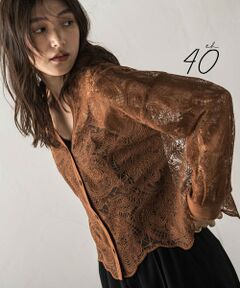 MAYSON GREY / メイソングレイ シャツ・ブラウス | 【40周年限定】ペイズリーレースクロップドシャツ