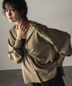 MAYSON GREY / メイソングレイ シャツ・ブラウス | ストライプドッキング袖リブフーディーシャツ