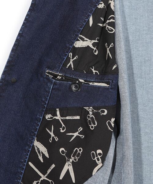 未使用 DENHAM デンハム デニム ノーカラージャケット ノーカラーのデニムジャケットをイメージして作られた