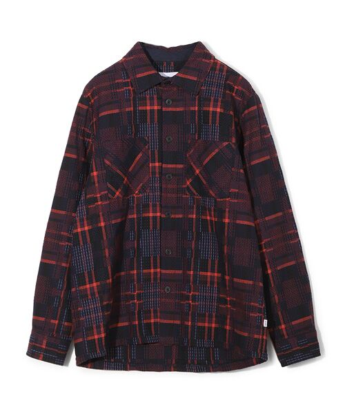MEN'S BIGI/メンズビギ 【Wax London/ワックスロンドン】Whiting バスケット織チェック柄シャツジャケット ネイビー 4 MEN'S BIGI/メンズビギ 【Wax London/ワックスロンドン】Whiting バスケット織チェック柄シャツジャケット ネイビー 4