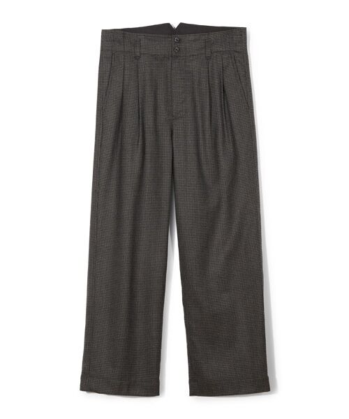 MEN'S BIGI/メンズビギ 【50th Anniv. 中田 慎介】 WOOL HOUND'S TOOTH WIDE PANTS ブラウン 2 MEN'S BIGI/メンズビギ 【50th Anniv. 中田 慎介】 WOOL HOUND'S TOOTH WIDE PANTS ブラウン 2