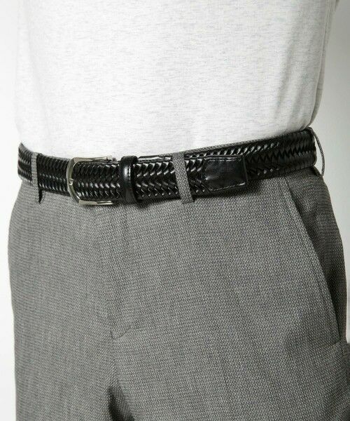 MEN'S BIGI / メンズビギ ベルト・サスペンダー | 【DOMODOSSOLA】レザーメッシュプレーンベルト | 詳細1