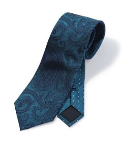 MEN'S BIGI / メンズビギ ネクタイ | シャドーペイズリー×ドット柄シルクネクタイ