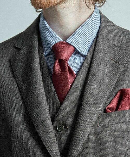 MEN'S BIGI / メンズビギ ネクタイ | シャドーペイズリー×ドット柄シルクネクタイ | 詳細9