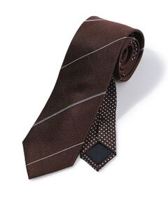 MEN'S BIGI / メンズビギ ネクタイ | チェック×ドット柄シルクネクタイ