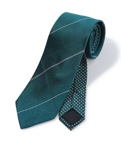 MEN'S BIGI / メンズビギ ネクタイ | チェック×ドット柄シルクネクタイ