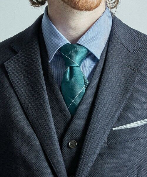 MEN'S BIGI / メンズビギ ネクタイ | チェック×ドット柄シルクネクタイ | 詳細9