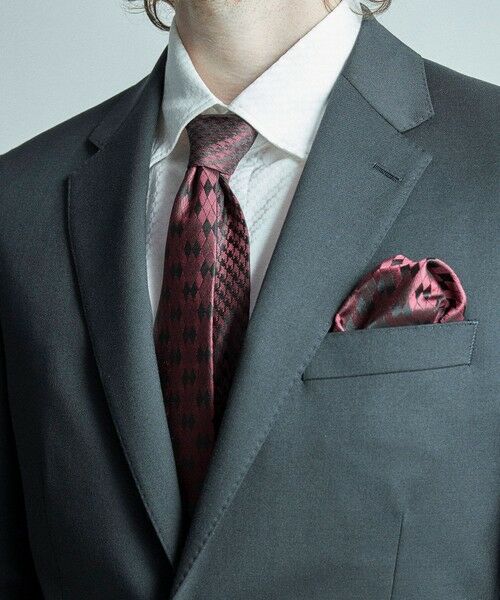 MEN'S BIGI / メンズビギ ネクタイ | 変形アーガイル×シャドー千鳥柄シルクネクタイ | 詳細6