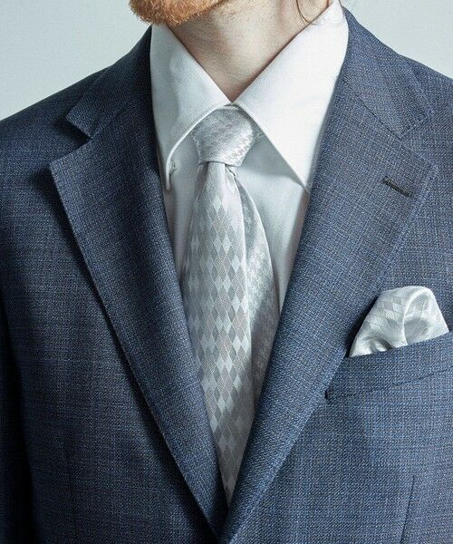 MEN'S BIGI / メンズビギ ネクタイ | 変形アーガイル×シャドー千鳥柄シルクネクタイ | 詳細9