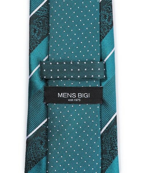MEN'S BIGI / メンズビギ ネクタイ | シャドーペイズリーストライプ×ピンドット柄シルクネクタイ | 詳細2