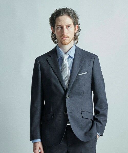 MEN'S BIGI / メンズビギ ネクタイ | シャドーペイズリーストライプ×ピンドット柄シルクネクタイ | 詳細10