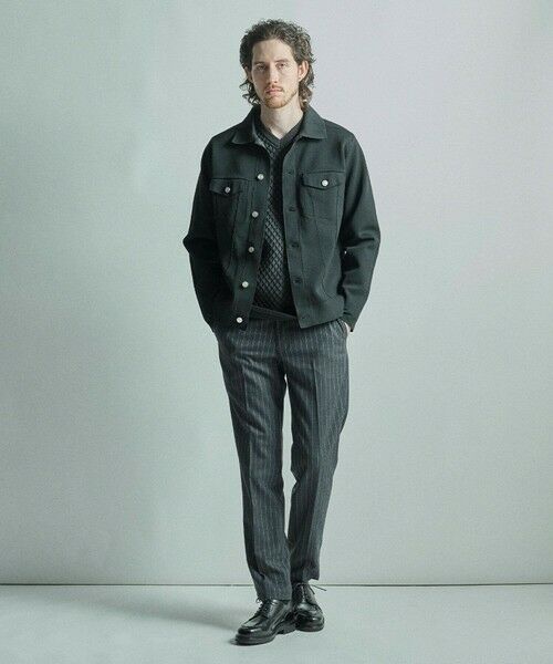 MEN'S BIGI / メンズビギ ブルゾン | デニムジャケット風ミラノリブニットアウター | 詳細12