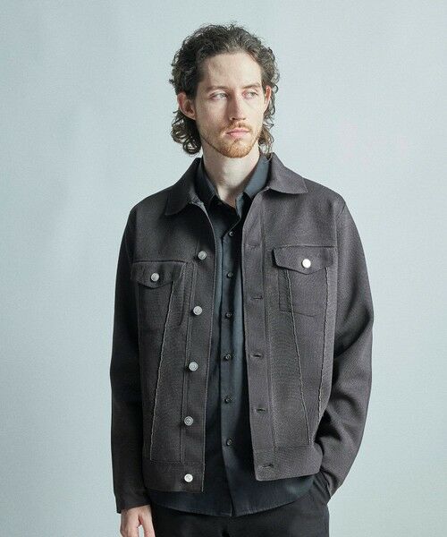MEN'S BIGI / メンズビギ ブルゾン | デニムジャケット風ミラノリブニットアウター | 詳細14