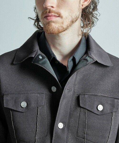 MEN'S BIGI / メンズビギ ブルゾン | デニムジャケット風ミラノリブニットアウター | 詳細15