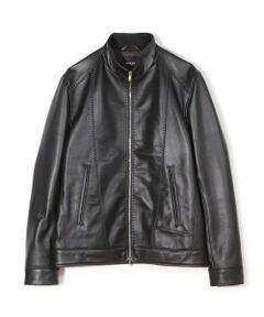 MEN'S BIGI / メンズビギ レザーブルゾン・ジャケット | スタンドカラーシングルライダース シープレザージャケット