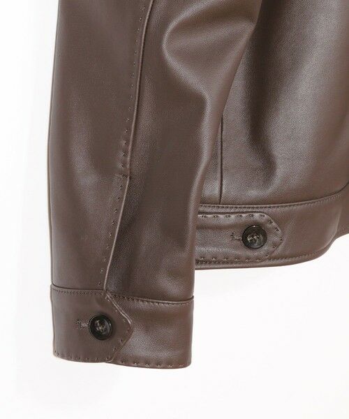 MEN'S BIGI / メンズビギ レザーブルゾン・ジャケット | スタンドカラーシングルライダース シープレザージャケット | 詳細19