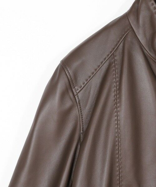MEN'S BIGI / メンズビギ レザーブルゾン・ジャケット | スタンドカラーシングルライダース シープレザージャケット | 詳細11