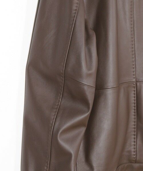 MEN'S BIGI / メンズビギ レザーブルゾン・ジャケット | スタンドカラーシングルライダース シープレザージャケット | 詳細12
