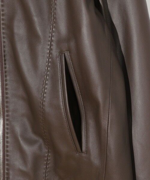 MEN'S BIGI / メンズビギ レザーブルゾン・ジャケット | スタンドカラーシングルライダース シープレザージャケット | 詳細13