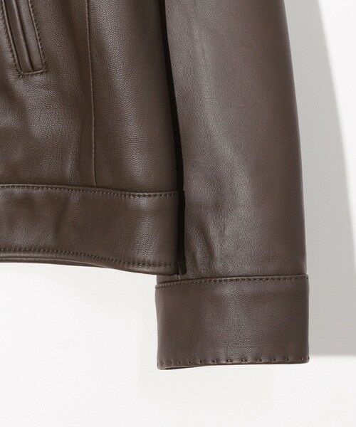 MEN'S BIGI / メンズビギ レザーブルゾン・ジャケット | スタンドカラーシングルライダース シープレザージャケット | 詳細14
