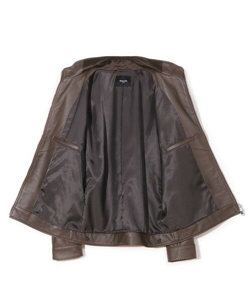 MEN'S BIGI / メンズビギ レザーブルゾン・ジャケット | スタンドカラーシングルライダース シープレザージャケット | 詳細15