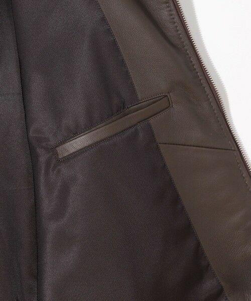 MEN'S BIGI / メンズビギ レザーブルゾン・ジャケット | スタンドカラーシングルライダース シープレザージャケット | 詳細16