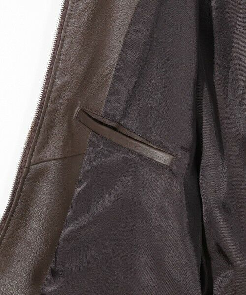 MEN'S BIGI / メンズビギ レザーブルゾン・ジャケット | スタンドカラーシングルライダース シープレザージャケット | 詳細17